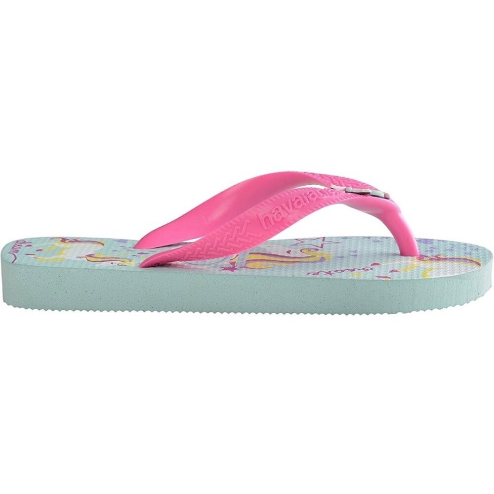 Havaianas Unisex Child Slim Unicorn Flip Flop Rubber Girls 2 Sandal Pink Blue - Picture 9 of 10